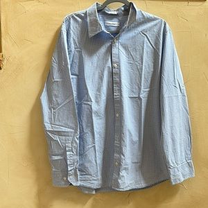 Men's Calvin Klein Blue Checkered Long Sleeve Dress Shirt